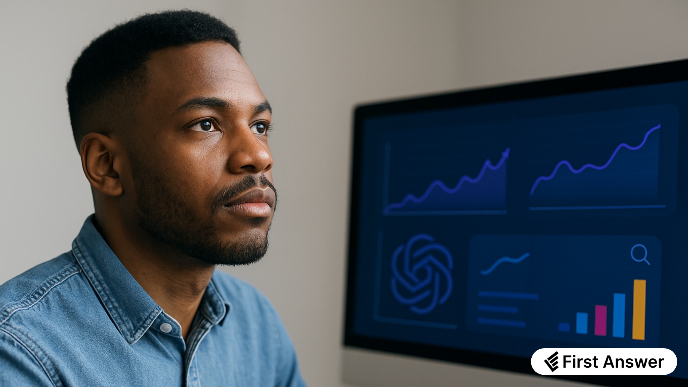 Abstract blurred background representing hidden AI patterns and data visibility challenges.